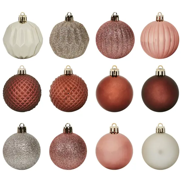Набор новогодних шаров Christmas ø5-6 см полистирол цвет розовый 25 шт. набор елочных шаров ø6 см пластик белый 18 шт