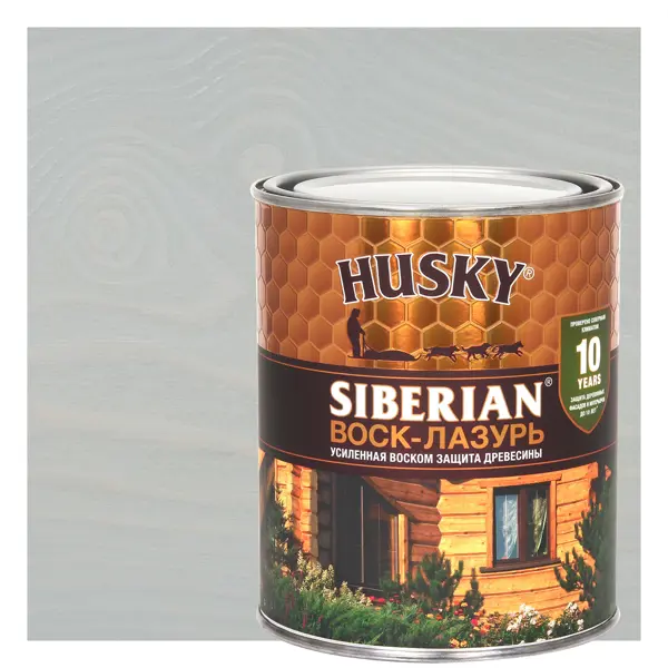 Воск-лазурь Husky Siberian полуматовый серебристо-серый 0.9 воск лазурь husky siberian полуматовый кедр 2 5