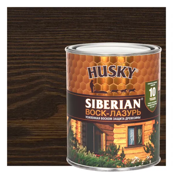 Воск-лазурь Husky Siberian полуматовый палисандр 0.9 лазурь для дерева mighty oak палисандр 0 9 л