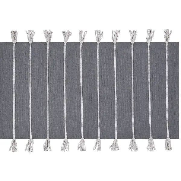 Коврик Inspire декоративный хлопок JACU 60x100 см с бахромой цвет серый коврик inspire layan grey 45x75 см полипропилен серый