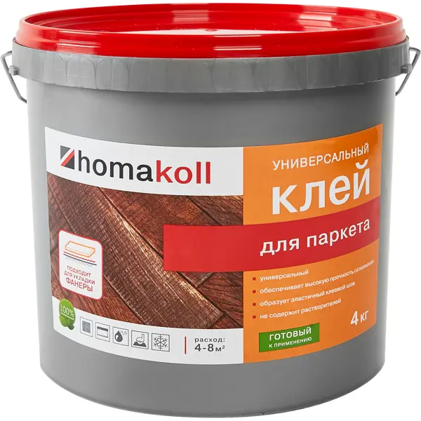 Клей водно-дисперсионный Homakoll для паркета 4 кг клей водно дисперсионный homakoll для паркета 4 кг