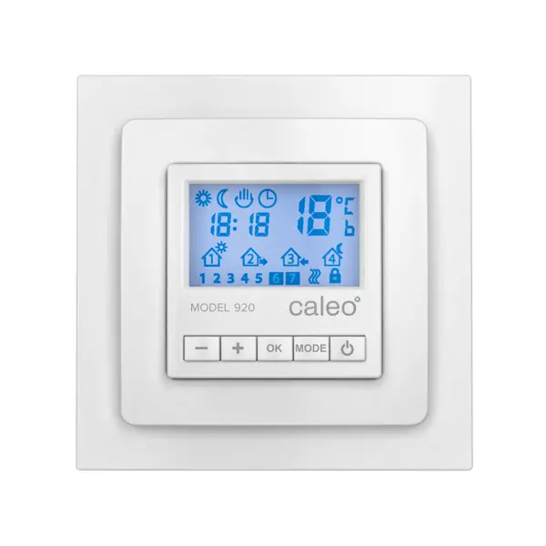 Терморегулятор для теплого пола Caleo 920 электронный программируемый цвет белый электронный термостат для теплых полов ekf