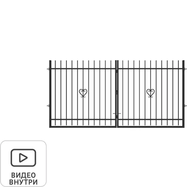 Ворота Веста 3.6x1.75 м с регулируемыми петлями