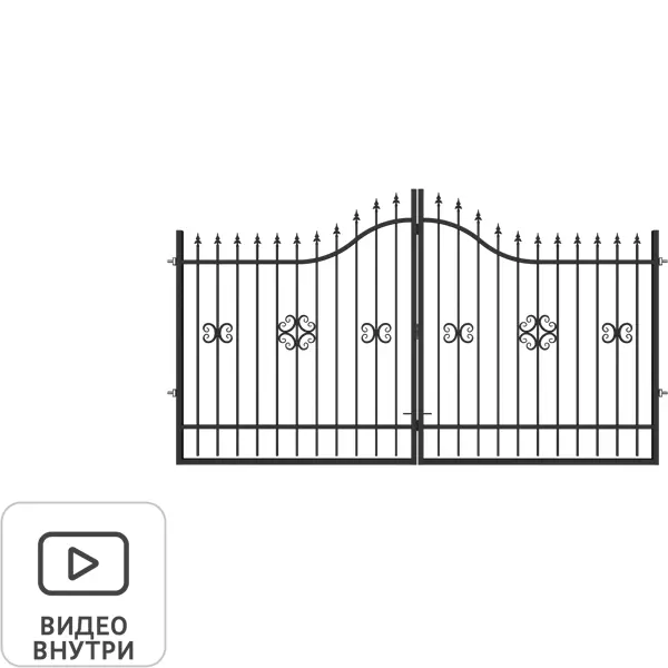 Ворота Аврора 3.6х2.0 м с регулируемыми петлями ворота ника 3 6х1 8 м без штакетника