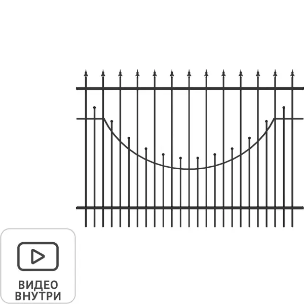 Кованая секция Агата для забора 1.9x2.5 м