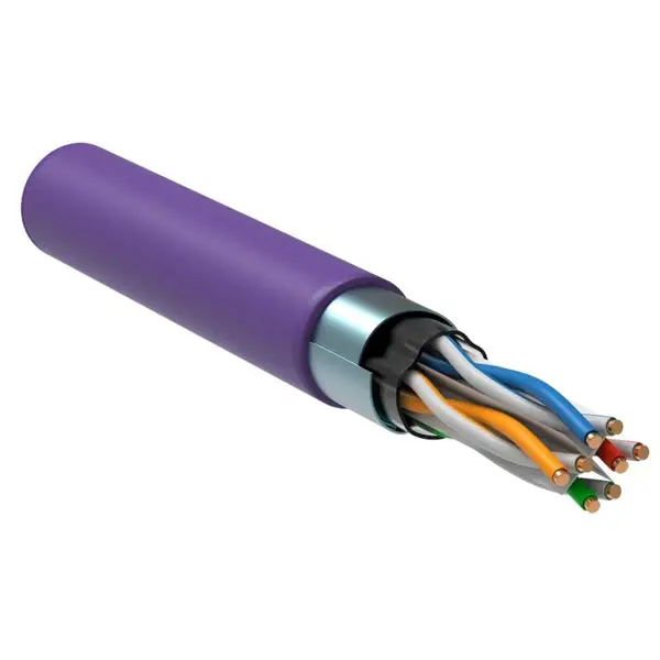 Кабель витая пара ITK F/UTP cat 6 4х2х23 AWG LSZH цвет фиолетовый кабель информационный itk lc1 c604 326 кат 6 f utp 4x2x23awg lszh внутренний 305м фиолетовый