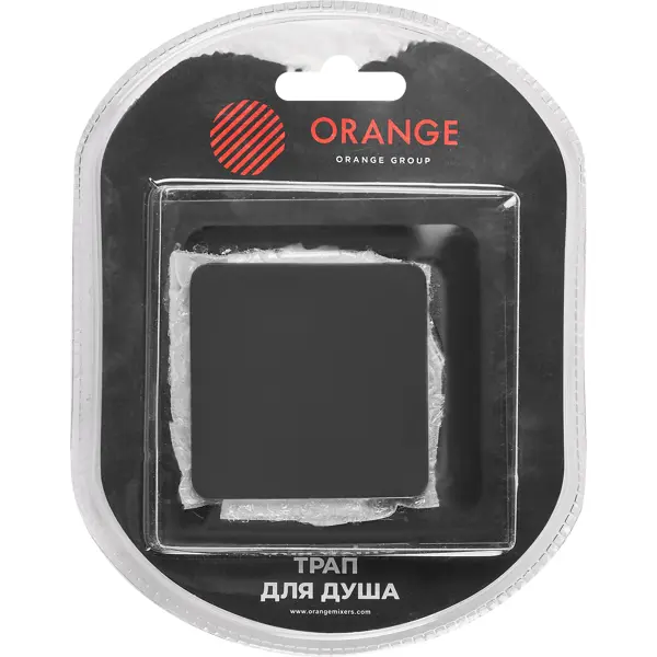 фото Трап для душа orange ot01-006b сухой затвор 100х100 мм черный