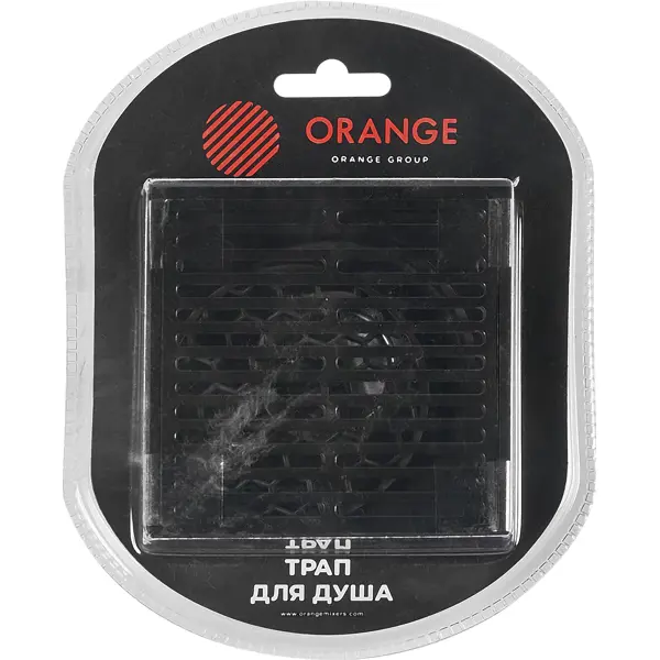 фото Трап для душа orange ot01-007b сухой затвор 100х100 мм черный