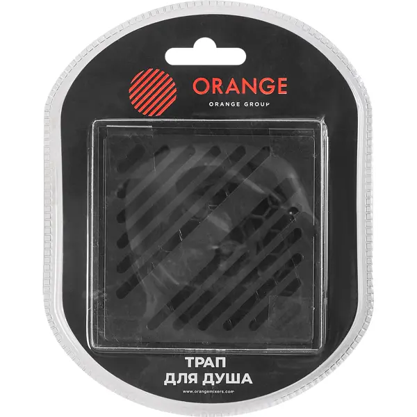 фото Трап для душа orange ot01-008b сухой затвор 100х100 мм черный