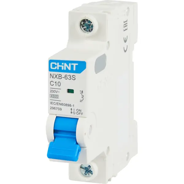 Автоматический выключатель Chint NXB-63S 1P C10 А 4.5 кА аварийно вспомогательный контакт chint