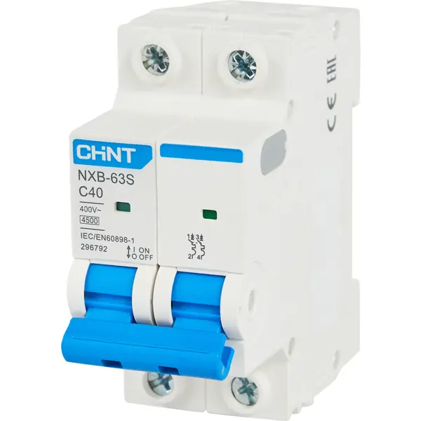 Автоматический выключатель Chint NXB-63S 2P C40 А 4.5 кА автоматический выключатель chint nxb 63s 3p c25 а 4 5 ка