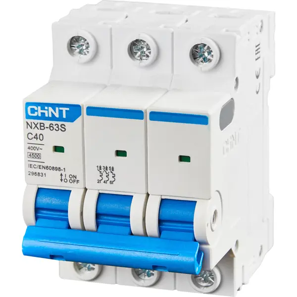 Автоматический выключатель Chint NXB-63S 3P C40 А 4.5 кА автоматический выключатель chint nxb 63s 2p c10 а 4 5 ка