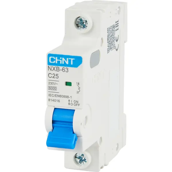 Автоматический выключатель Chint NXB-63 1P C25 А 6 кА выключатель автоматический chint 814012 1п 6а 6ка
