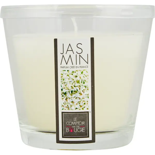 Свеча ароматизированная в подсвечнике Жасмин белая 8.3 см свеча ароматизированная в гипсе лемонграсс салатовая 6 см