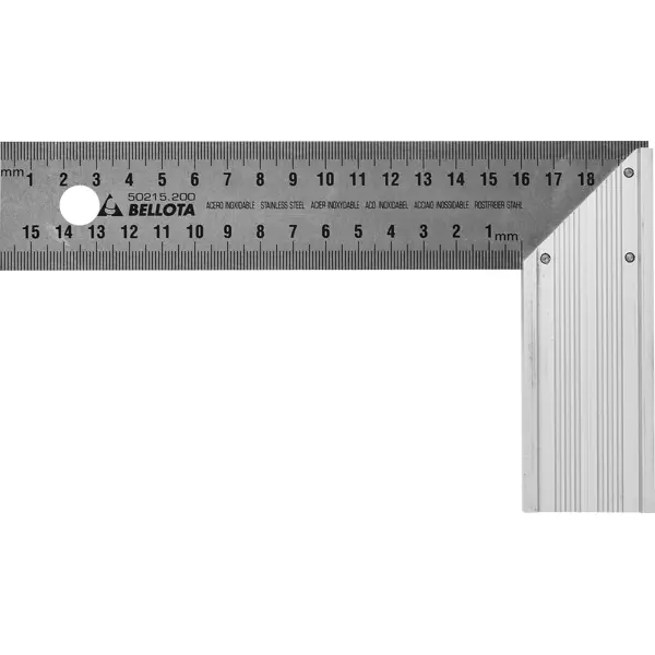 Угольник Bellota 50215-200 нержавеющая сталь 200 мм 9шт из нержавеющей стали для измерения радиуса