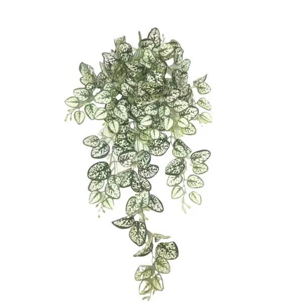фото Искусственное растение свисающая веточка 105 см цвет бело-зеленый без бренда