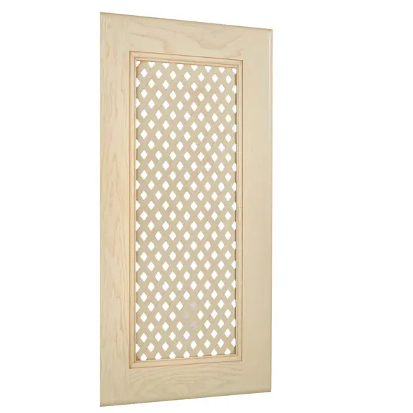 фото Дверь с решёткой для шкафа delinia id невель 39.7x76.5 см массив ясеня цвет кремовый
