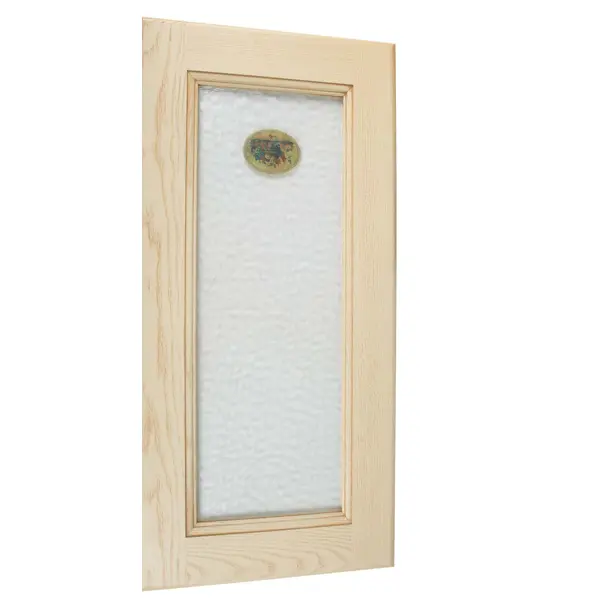 фото Дверь со стеклом для шкафа delinia id невель 39.7x76.5 см массив ясеня цвет кремовый