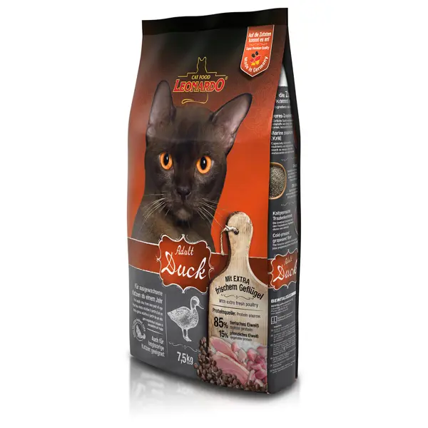 Сухой корм для взрослых кошек Leonardo Adult Sensitive Утка/рис 7,5кг по  цене 4993 ₽/шт. купить в Кемерове в интернет-магазине Леруа Мерлен