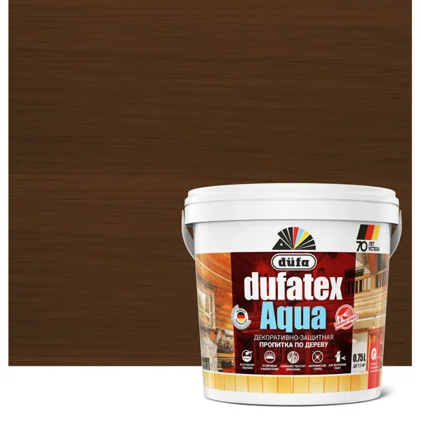 Пропитка для дерева водная цвета палисандр Dufatex aqua 0.75 л пропитка profiwood для дерева защитно декоративная палисандр 2 3 кг