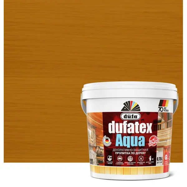 Пропитка для дерева водная цвета сосна Dufatex aqua 0.75 л пропитка для дерева dufa dufatex aqua акриловая глянцевая 5 л
