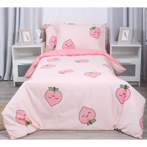 фото Комплект постельного белья mona liza strawberry полутораспальный сатин розовый