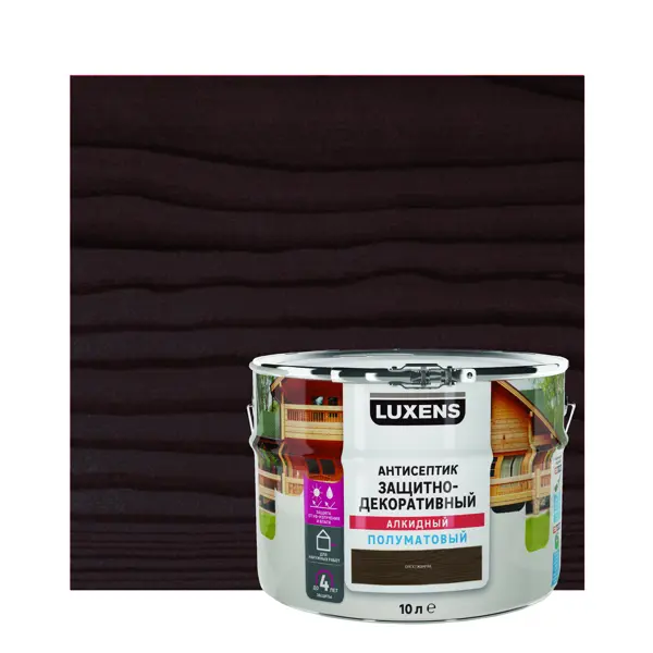 Антисептик Luxens полуматовый орех 10 л лак паркетный luxens полуматовый орех 0 75 л