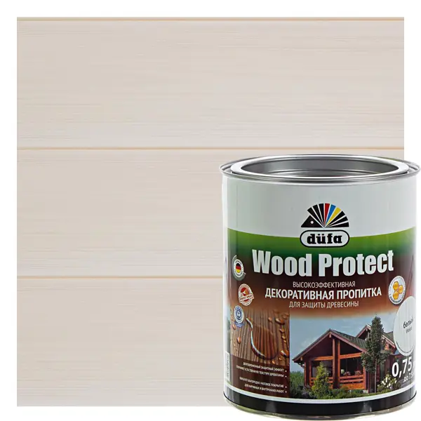 Антисептик Wood Protect цвет белый 0.75 л антисептик wood protect орех 10 л