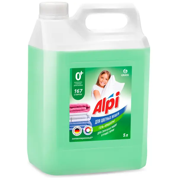 Гель-концентрат для цветных вещей Grass Alpi 5 л дезодорирующий чистящий гель для ванной grass dos gel professional 0 75 л