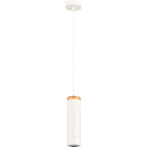 Подвесной светильник деревянный Inspire Minaki 1xGU10x42 Вт металл/дерево цвет белый матовый наконечники inspire плаг металл 6 см никель 2 шт
