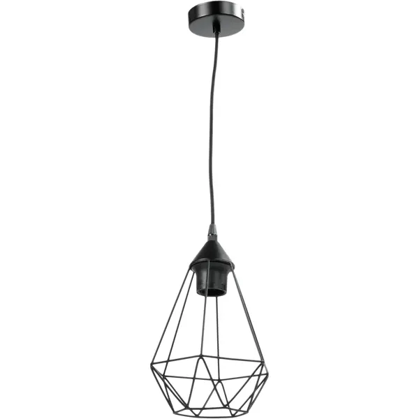 Светильник подвесной Inspire Byron 1 лампа E27x60 Вт, диаметр 16 см, металл, цвет чёрный торшер inspire new sofa металл чёрный
