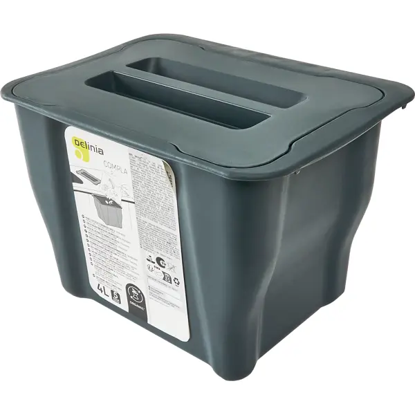 Контейнер мусорный 4 л Delinia пластик цвет серый контейнер универсальный scandi 24x14x34 см полипропилен светло серый