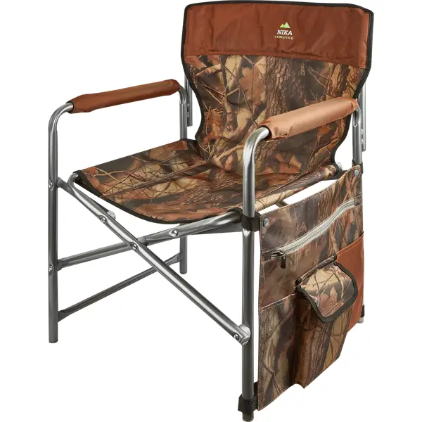 Кресло Nika Haushalt КС1/ХК складное 75x50 см металл хайнт-коричневый кресло артмебель мерлин экокожа коричневый