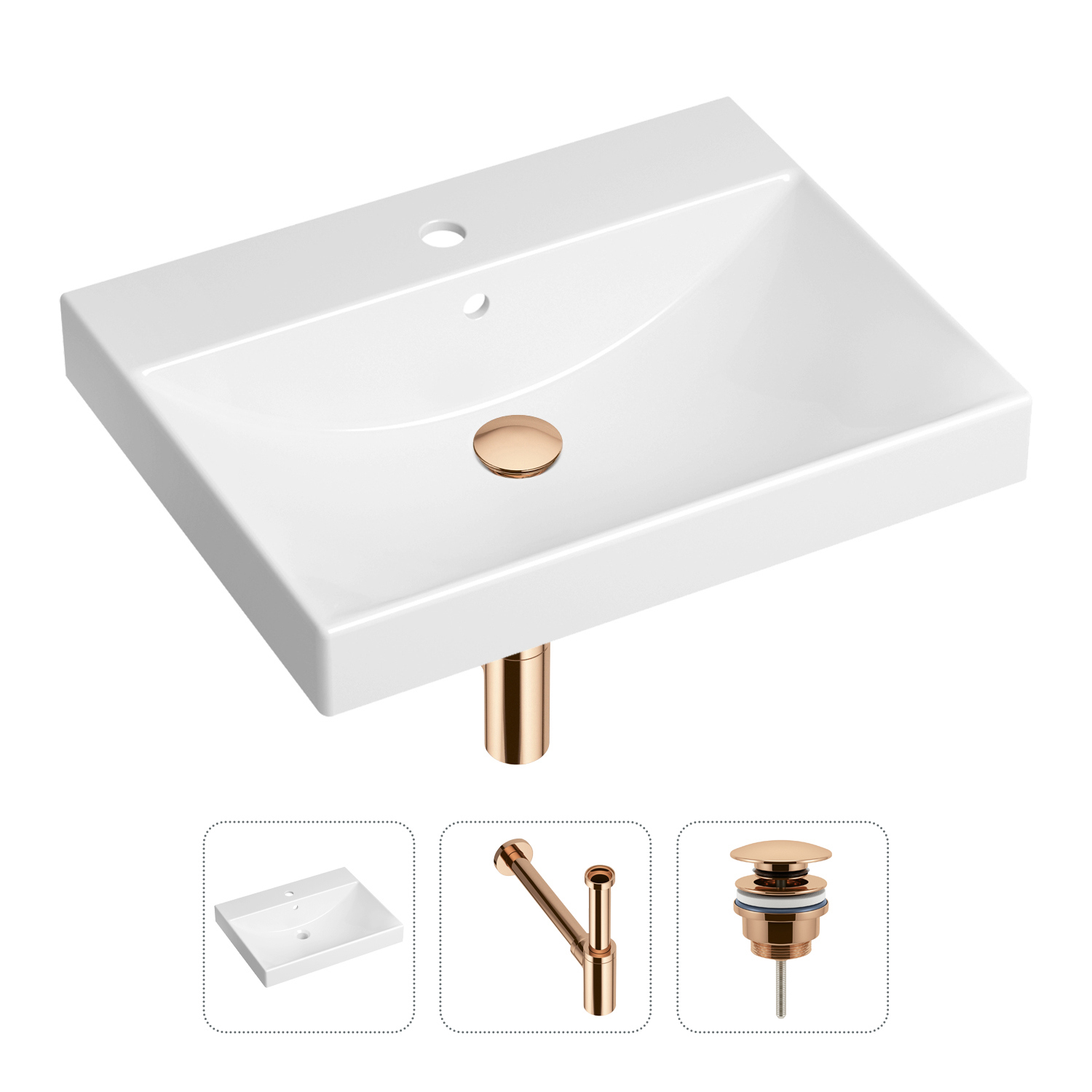 Врезная раковина Lavinia Boho Bathroom Sink 21520553 фарфор 60 см с донным  клапаном и металлическим сифоном ✳️ купить по цене 11272 ₽/шт. в Оренбурге  с доставкой в интернет-магазине Леруа Мерлен