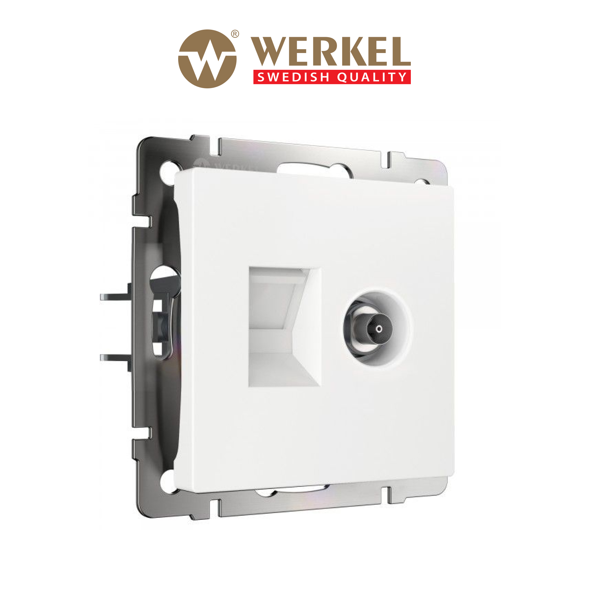 Розетка ТВ+Ethernet RJ-45 встраиваемая Werkel W1181301 цвет белый ? купить  по цене 2470 ?/шт. в Москве с доставкой в интернет-магазине Леруа Мерлен