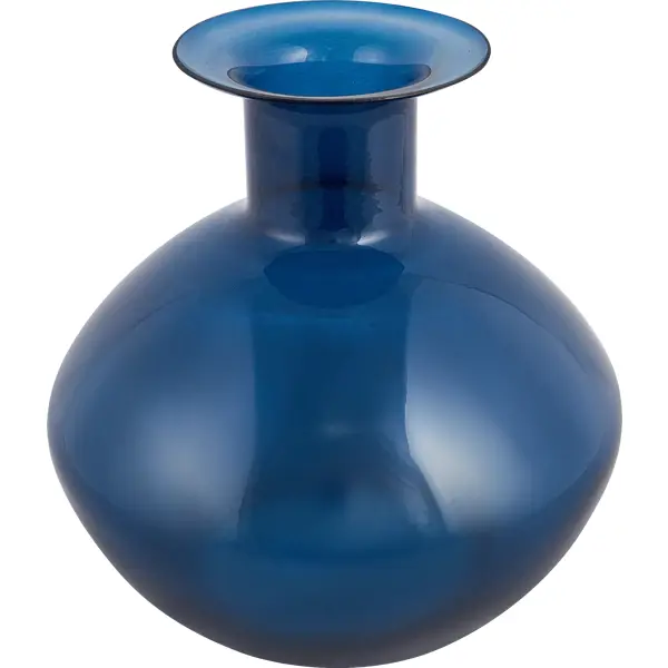 фото Ваза ультрамариновое стекло цвет синий 24 см без бренда