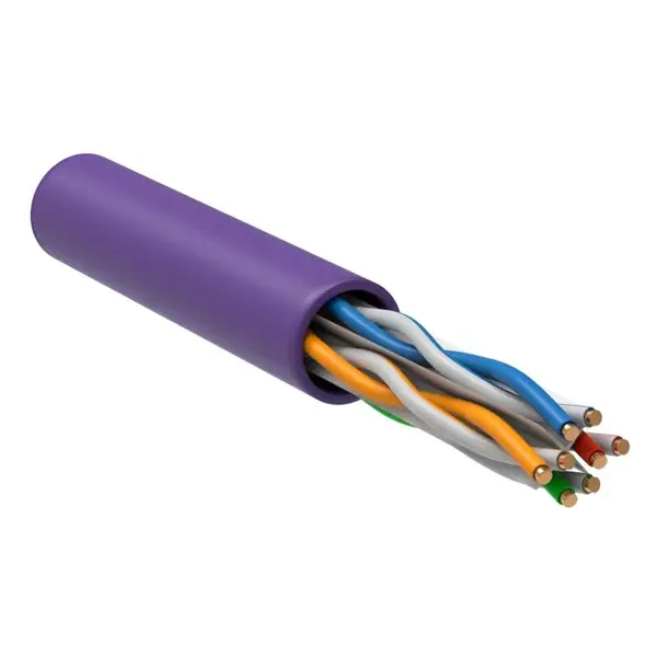 Кабель витая пара ITK U/UTP cat 6 4х2х23 AWG LSZH цвет фиолетовый кабель ftp 5e lszh 4x2x0 51 мм² 305 м