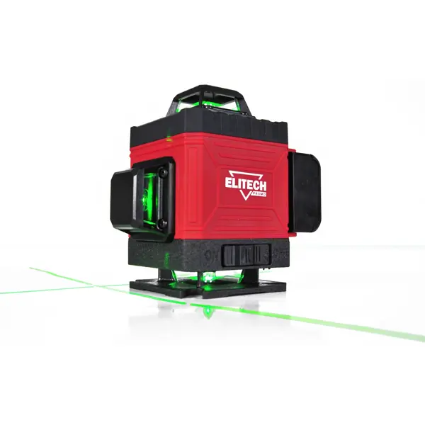 Уровень лазерный Elitech ЛН 4/360-ЗЕЛ зеленый луч, 25 м цифровой угломер atuman duka li1 лазерный угломер