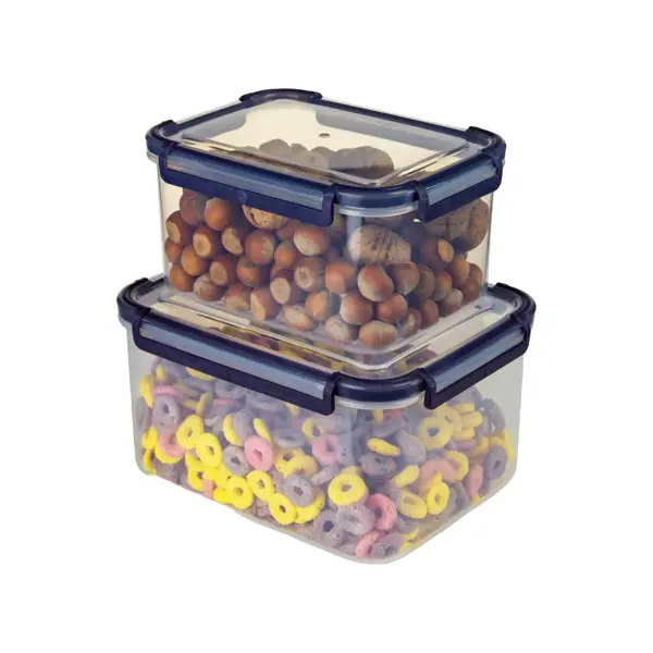Набор контейнеров для пищевых продуктов 0.8/1.6 л пластик цвет прозрачный ведро для пищевых продуктов онест
