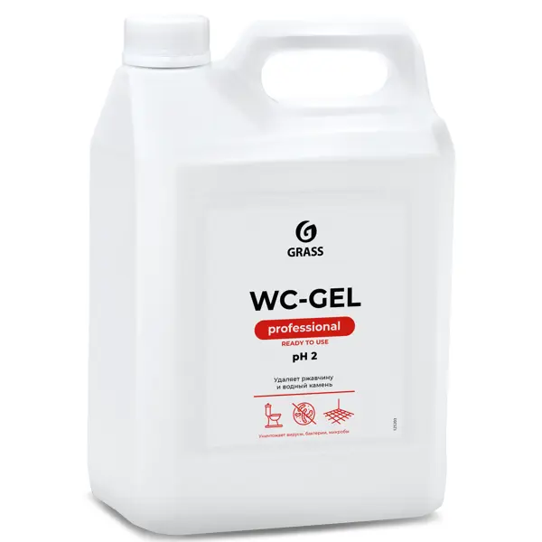 Чистящее средство для чистки сантехники Grass Gloss WC-Gel 5 л средство чистящее grass универсальное crispi 600 мл