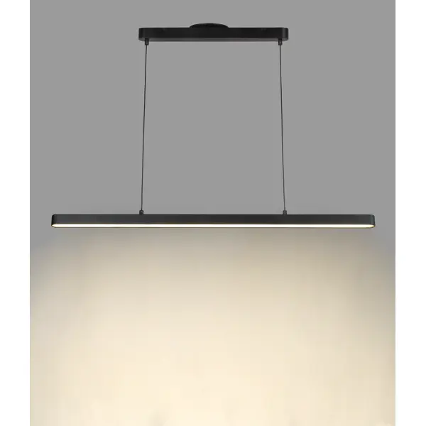 фото Светильник подвесной светодиодный inspire flut, 17 м² теплый белый свет, цвет черный