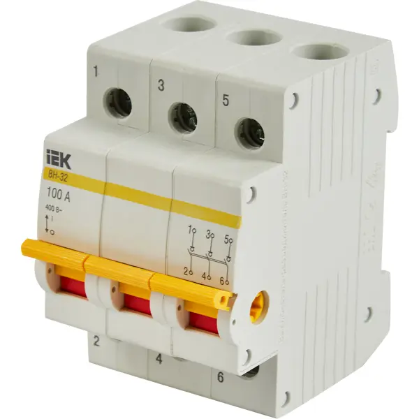 Автоматический выключатель IEK ВН-32 3P 100 А выключатель автоматический дифференциального тока 2п 1p n c 16а 30ма тип ac диф 101 со встроен защит от сверхтоков dekraft 15157dek