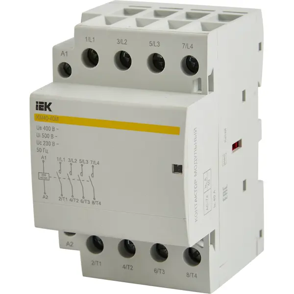 Контактор IEK КМ40-40М 40 А 230 контактор tdm electric кмн 11811 18 а 230 в ас3 1нз
