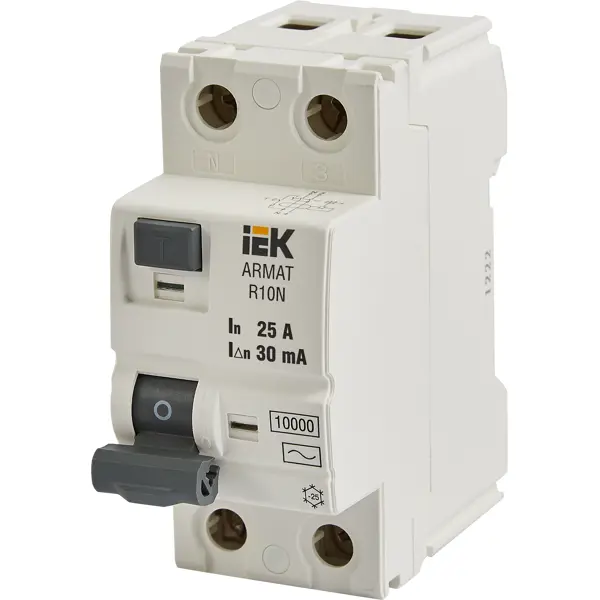 Дифференциальный автомат IEK ВДТ R10N 2P C25 А 30 мА 10 кА AC AR-R10N-2-025C030 дифференциальный автомат ekf