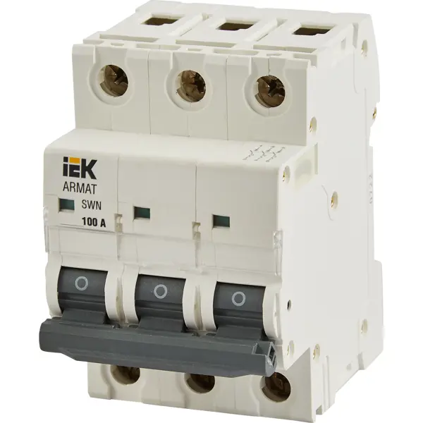 Автоматический выключатель IEK Armat SWN 3P 100 А выключатель автоматический дифференциального тока 2п c 16а 30ма тип ac 4 5ка диф 101 4 5мод dekraft 15003dek