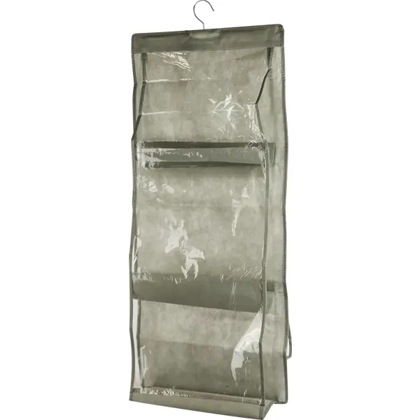 фото Подвесной модуль для хранения сумок 6 полок 36x19x2 см нетканый материал серый без бренда