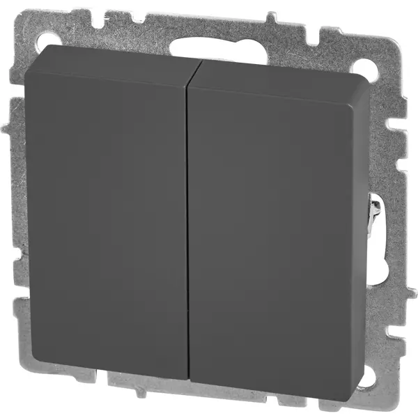 Выключатель встраиваемый IEK Brite 2 клавиши цвет графит смеситель для душа grohe smartcontrol встраиваемый для механизма 35600 темный графит 29118a00