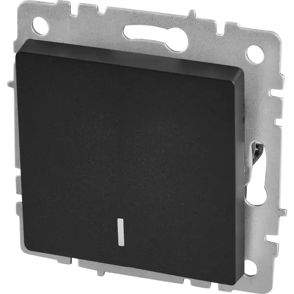 Выключатель встраиваемый IEK Brite 1 клавиша с индикатором цвет черный выключатель проходной встраиваемый iek brite 1 клавиша графит