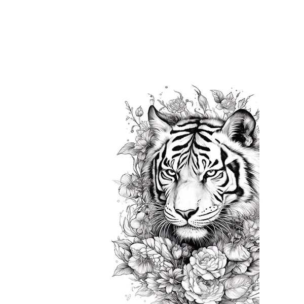 Постер Тигр в цветах 21x29.7 см постер медведь в цветах 21x29 7 см