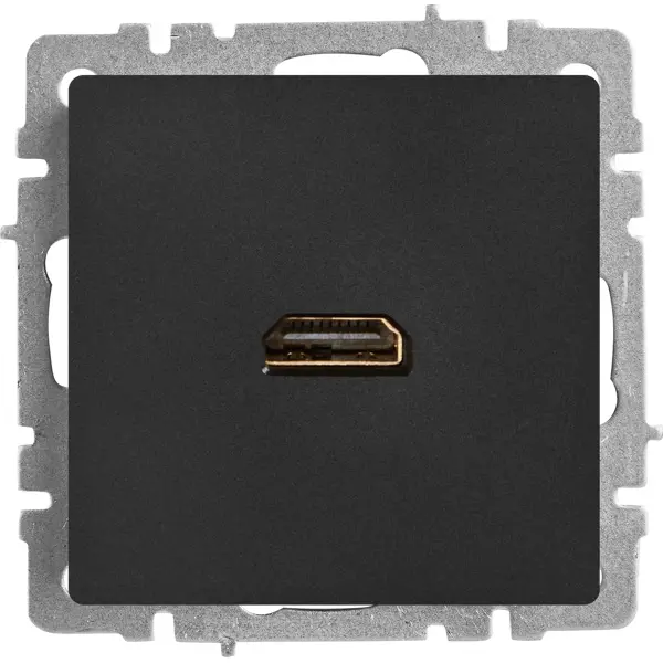 Розетка HDMI встраиваемая IEK Brite РHDMI-0-БрЧ цвет черный адаптер ugreen hdmi hdmi розетка розетка м 20107